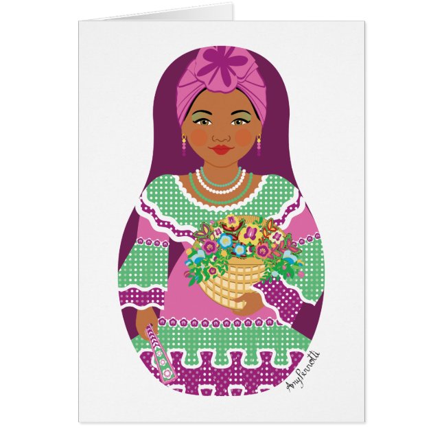 Cuban Violet Matryoshka Card (Front)