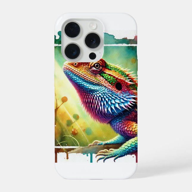 Cuban Western Bearded Anole 080724AREF122 - Waterc iPhone Case (Back)