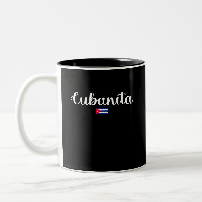 Cubanita Cuba libre flag Two-Tone Coffee Mug (Left)