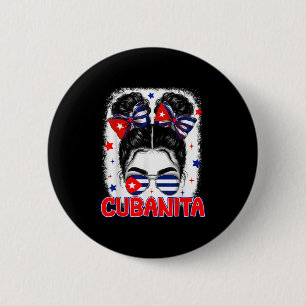 Cubanita Cuban Cuba Flag Girl Hispanic Heritage Mo 6 Cm Round Badge