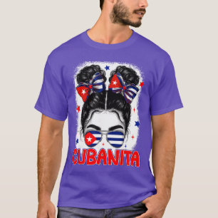Cubanita Cuban Cuba Flag Girl Hispanic Heritage Mo T-Shirt