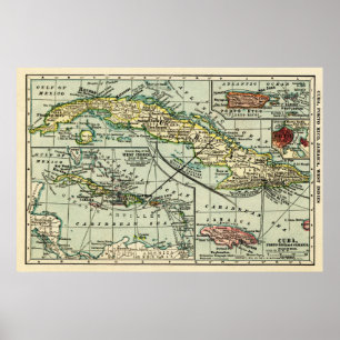 CubaPanoramic MapCuba Poster