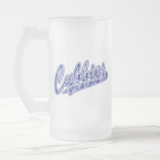 Cubbie-CAMO-Final Frosted Glass Beer Mug (Left)
