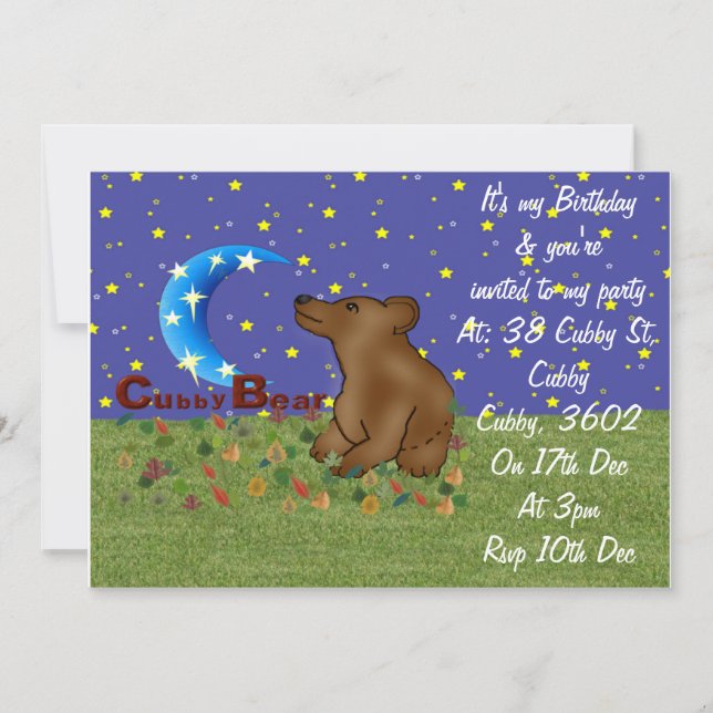 Cubby Bear Invitation (Front)