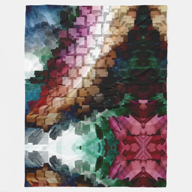 Cube Centric Dark Wind Fleece Blanket (Front)