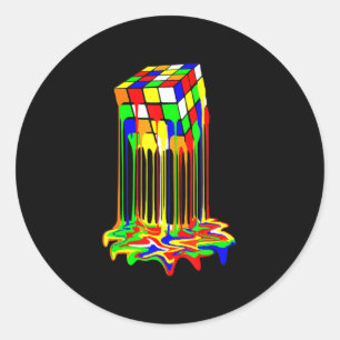 cube colourful awesome graphic classic round sticker