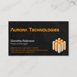 Cube Geometric Logo   Corporate Tech Style Business Card