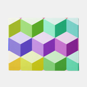 Cube Large Pattern Multicolored Doormat