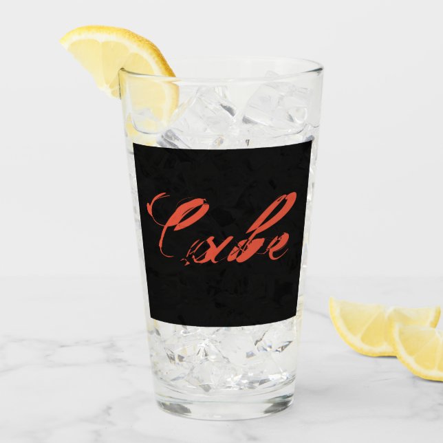 Cube neon-orange glass (Front Ice)