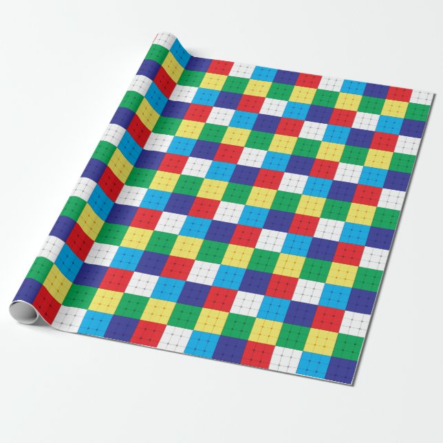 Cube Puzzle Game  Wrapping Paper (Unrolled)