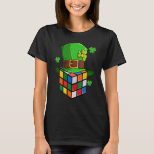 Cube Speed Cubing Math Puzzle St Patrick Day Kids T-Shirt