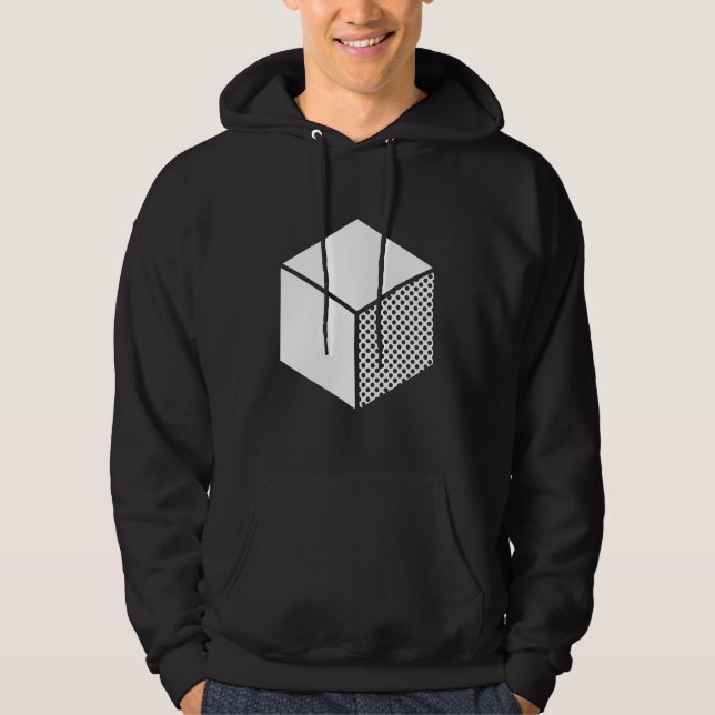 Cube - White on Dark Hoodie (Front)
