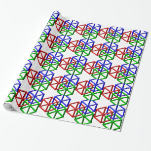 Cubes Impossible Geometry Optical Illusion Wrapping Paper