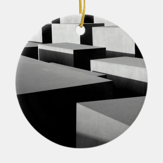 Cubes in Berlin Ceramic Tree Decoration (Front)
