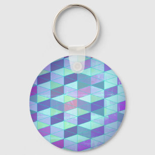Cubes Into Triangles Geometric Pattern Key Ring
