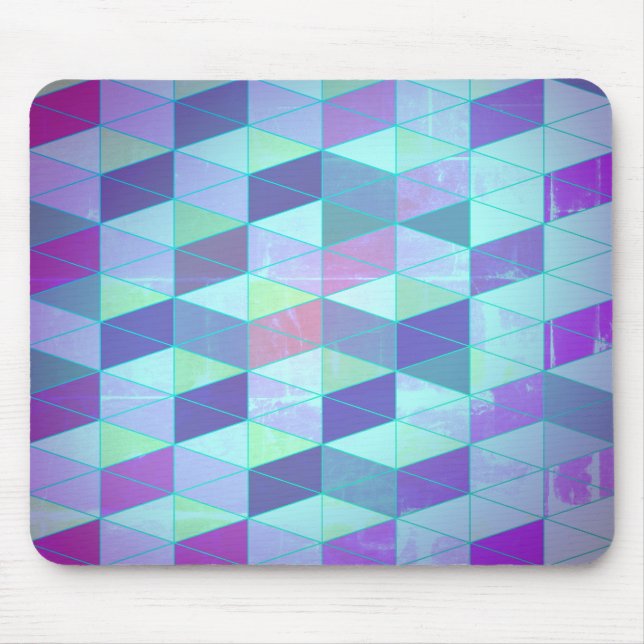 Cubes Into Triangles Geometric Pattern Mouse Mat (Front)