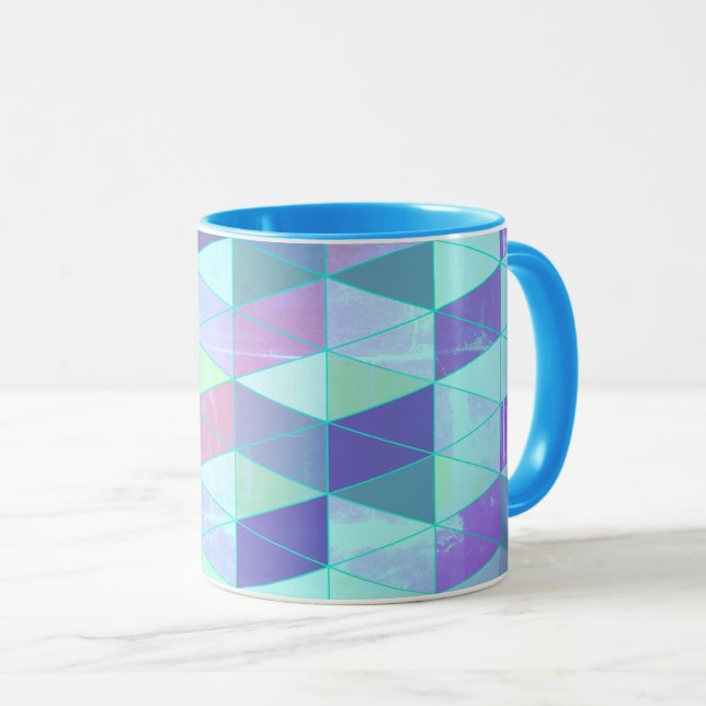 Cubes Into Triangles Geometric Pattern Mug (Front Right)