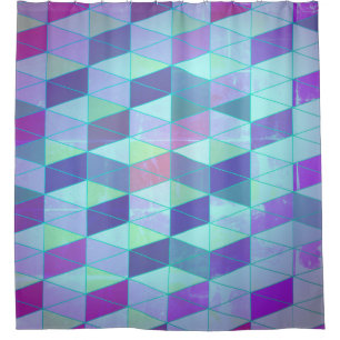 Cubes Into Triangles Geometric Pattern Shower Curtain