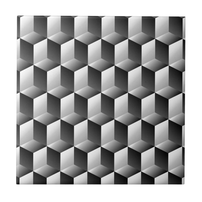 Cubes rows optical illusion tile (Front)