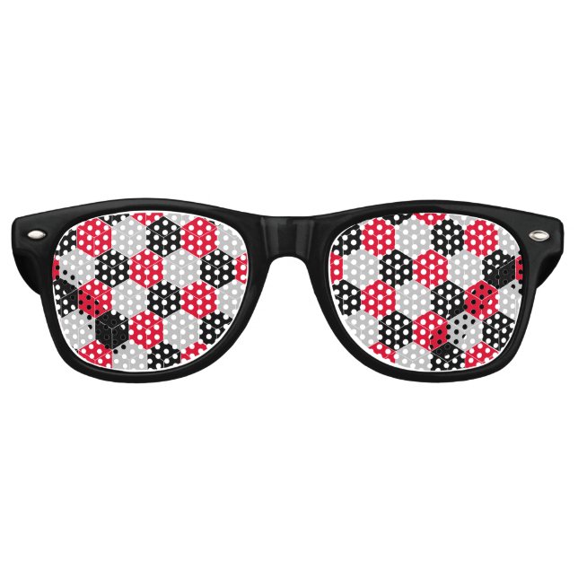 Cubic 3d pattern retro sunglasses (Front)