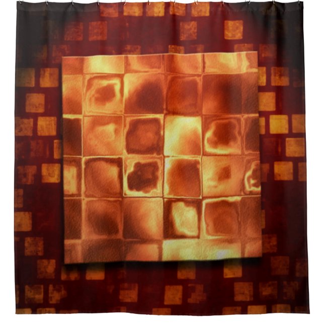 Cubic Bronze Shower Curtain (Front)