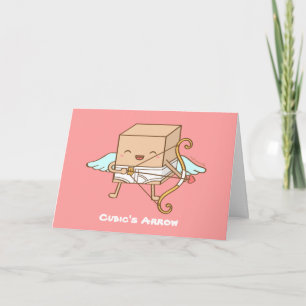 Cubic Cupid Arrow Valentines Day Pun Humour Holiday Card