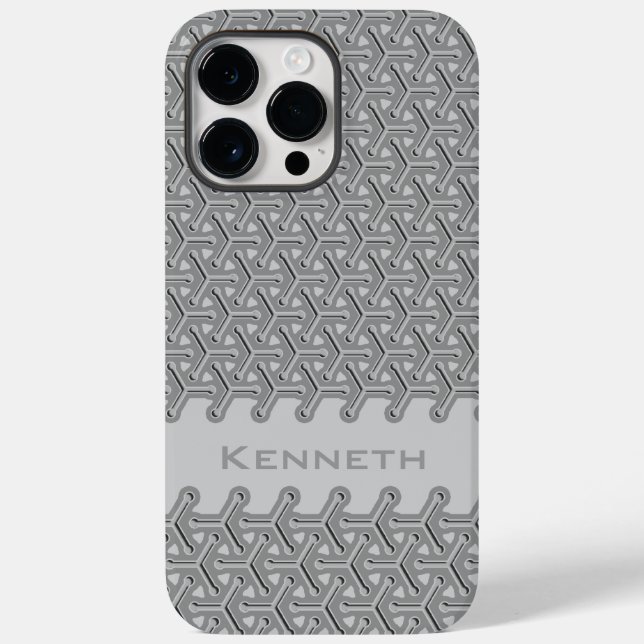 Cubic steel grey industrial repeat pattern Case-Mate iPhone case (Back)