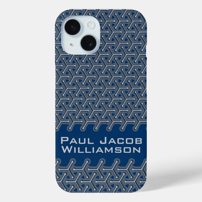 Cubic steel name grey teal patterned Case-Mate iPhone case (Back)