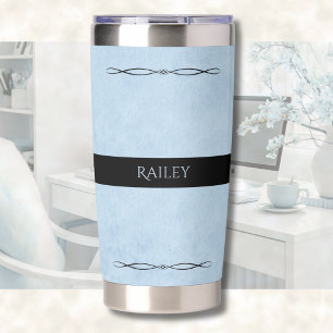 Cubicle Chic Powder Blue Executive Travel Mug Insulated Tumbler