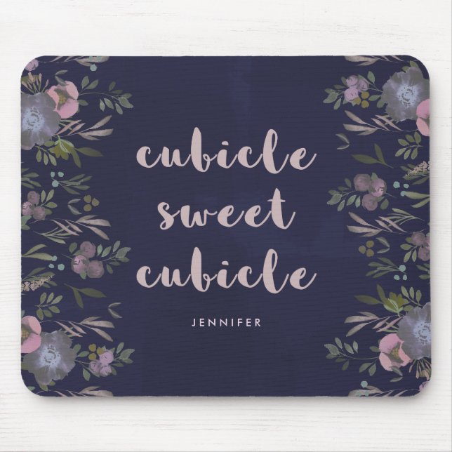 Cubicle Sweet Cubicle | Smoky Florals Mouse Mat (Front)