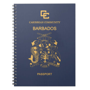 Cubierta del pasaporte de Barbados Notebook