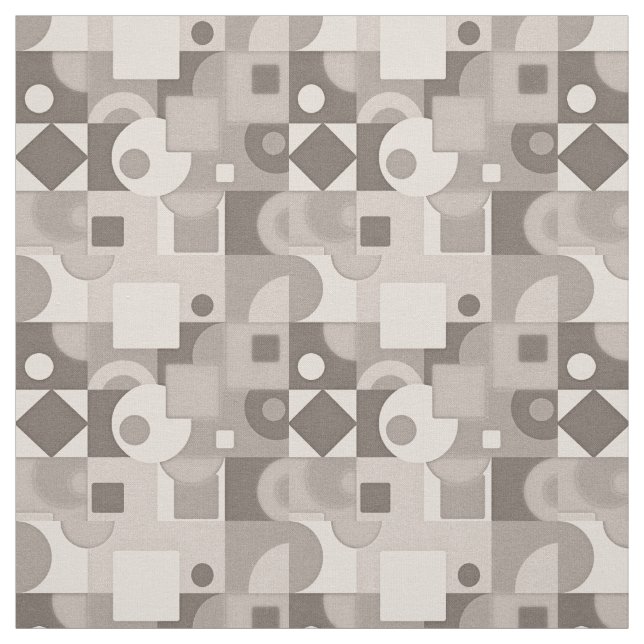Cubism 1970s Modern Art Square Shape Halftone Fabric (Swatch)