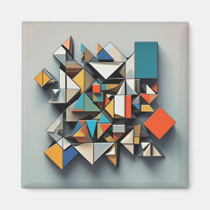 Cubism Abstract Art Colourful Dynamic Unique Magnet