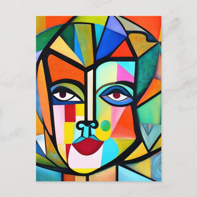Cubism Abstract Face Postcard (Front)