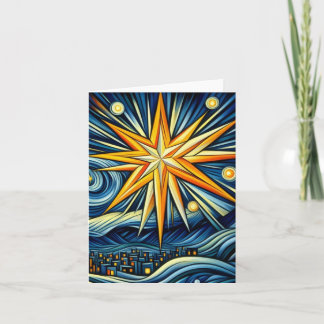 Cubism Art Christmas Star Card