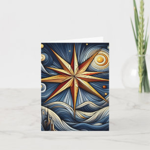 Cubism Art Christmas Star Card