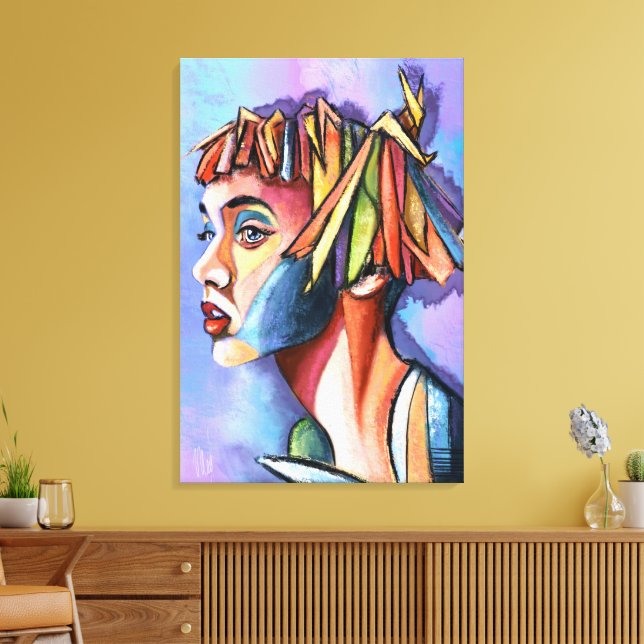 Cubism Art Lady Canvas Print (Insitu(LivingRoom))