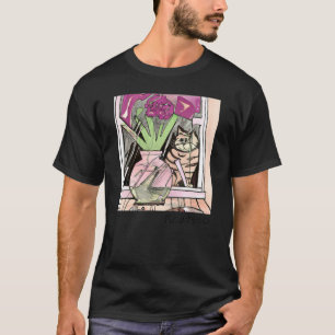 Cubism Art Style Picatsso Cat in Window Funny Cat_ T-Shirt