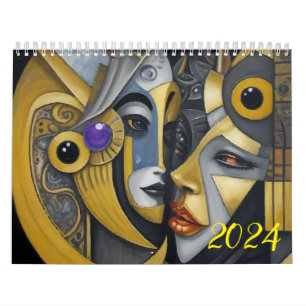 Cubism in the style of Picasso. 2024 Calendar