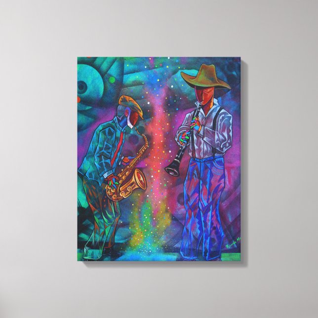 Cubism Jazz Musicians Canvas Print (Front)