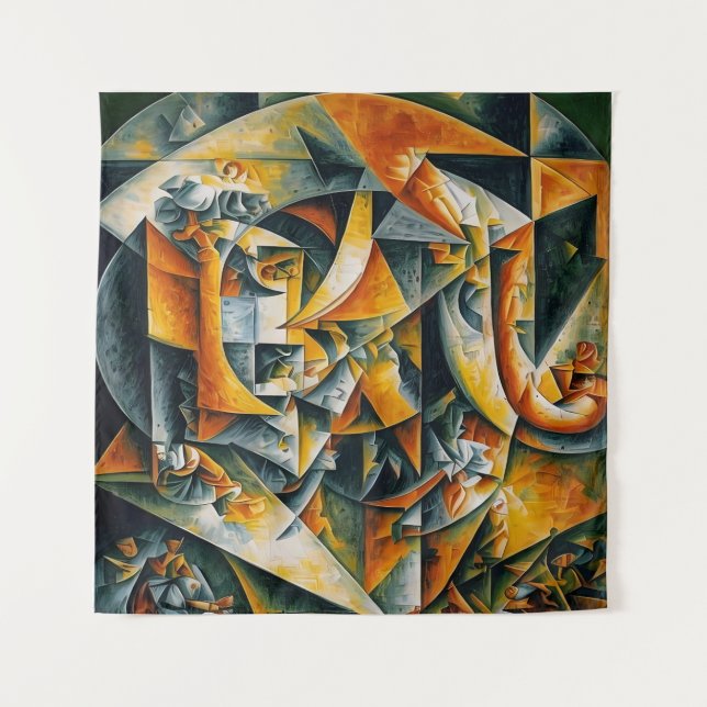 cubism landscape 2 tapestry (Front)