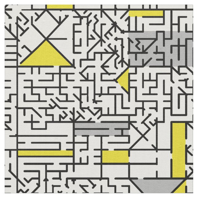 Cubism Maze Fabric (Close Up)