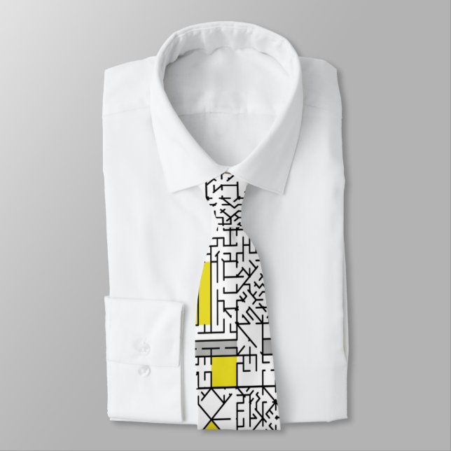 Cubism Maze Tie (Tied)