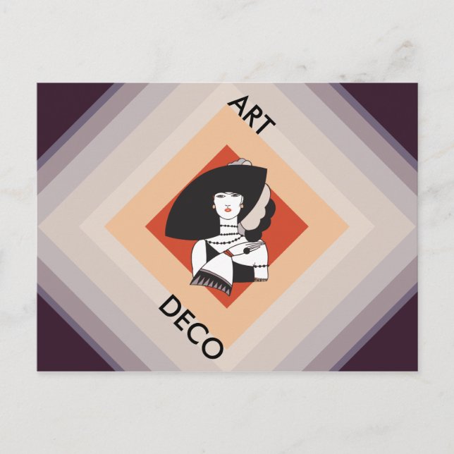 Cubism Motif Fashion Lady Postcard (Front)