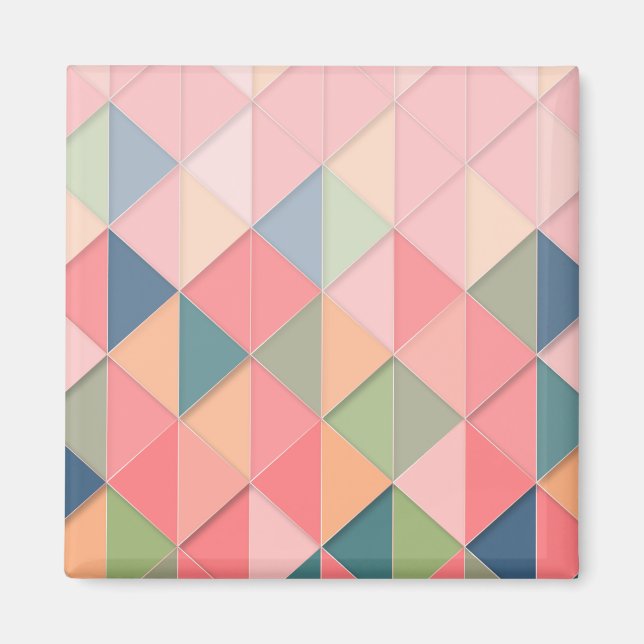CUBISM pastel Shades GEOMETRIC - ADD MONOGRAM Magnet (Front)