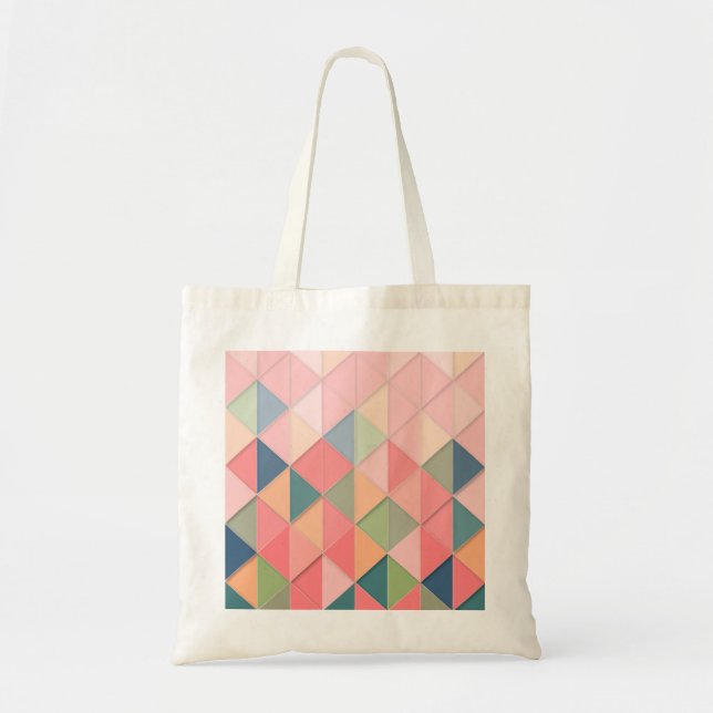 CUBISM pastel Shades GEOMETRIC - ADD MONOGRAM Tote Bag (Front)