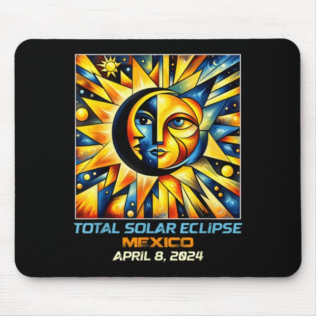 Cubism Total Solar Eclipse Mexico MX Mouse Mat (Front)