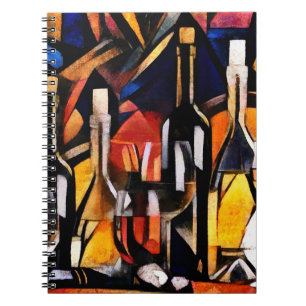 Cubism Wine Themes: Bottles & Grapes Notebook