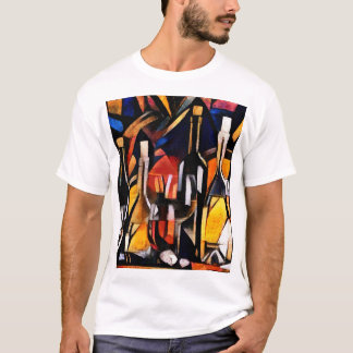 Cubism Wine Themes: Bottles & Grapes T-Shirt