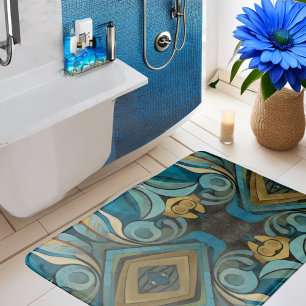 Cubist Abstract Inspired Art Deco 9 Bath Mat